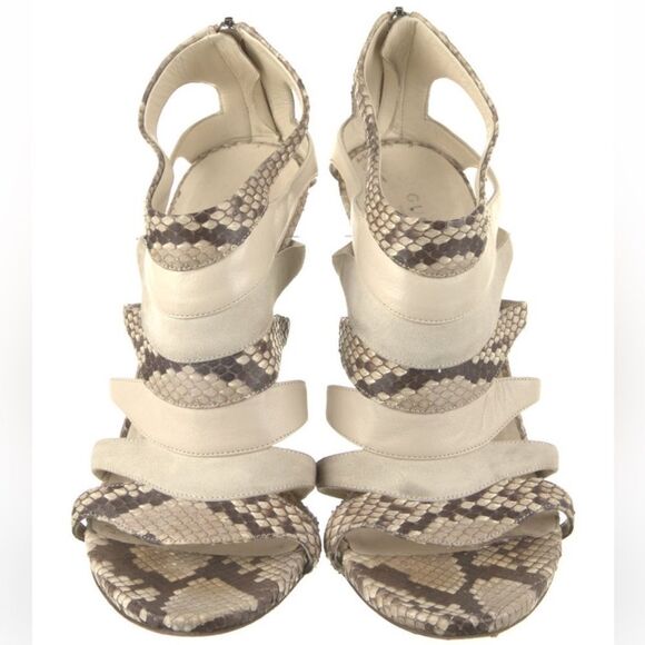 Gucci Cream Python Strappy Sandals - Picture 3 of 6